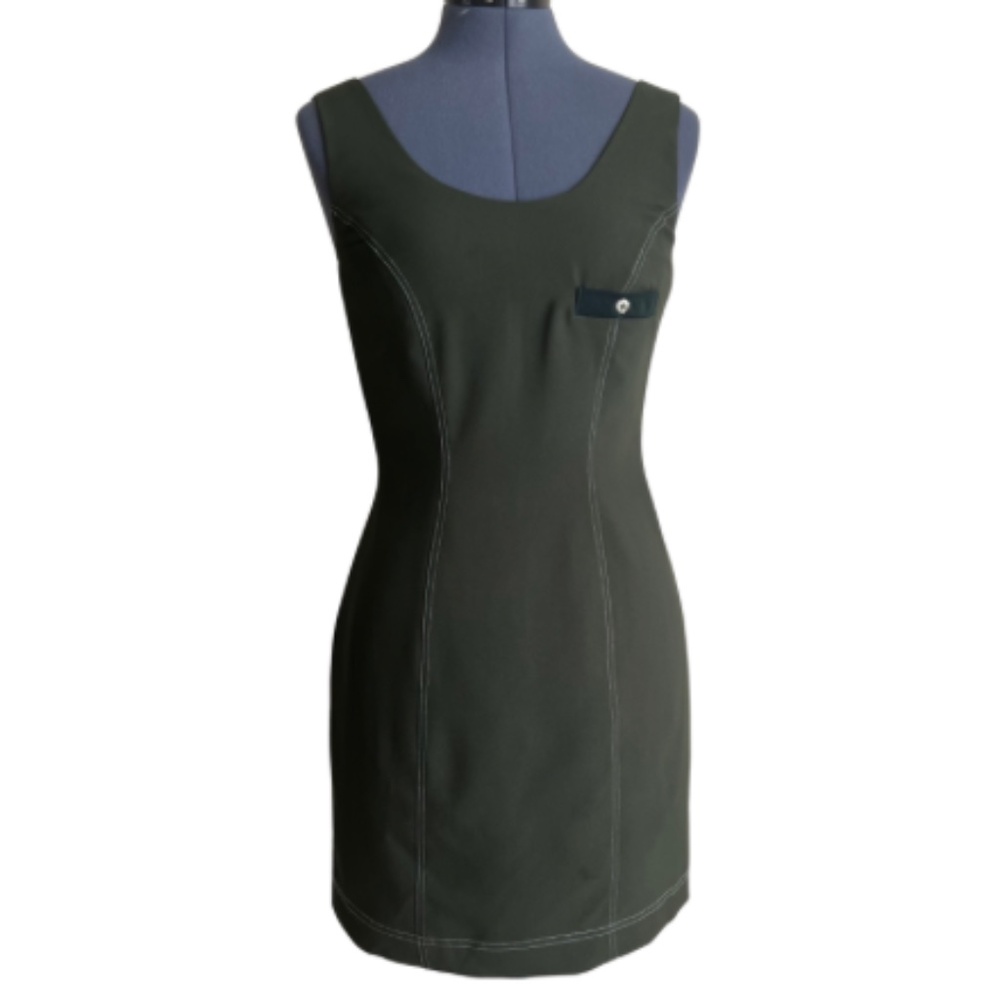 Algo Vintage Sleeveless Mini Dress With Contrast Stitching Sz 6